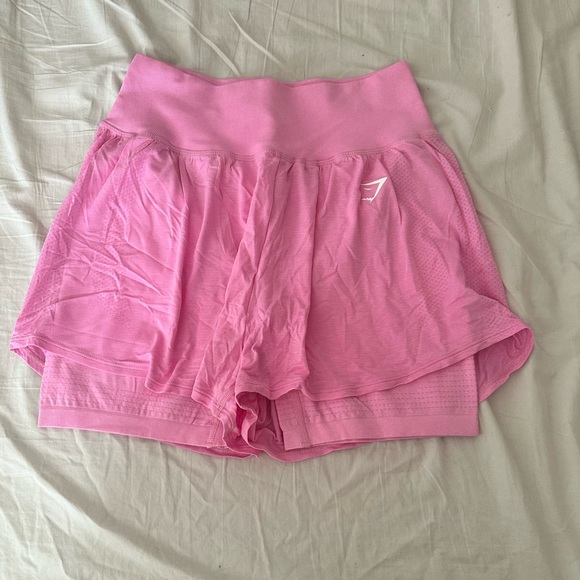 Gymshark Pants - Gymshark Vital Seamless 2.0 2-in-1 Shorts - Sorbet Pink Mark (XL)